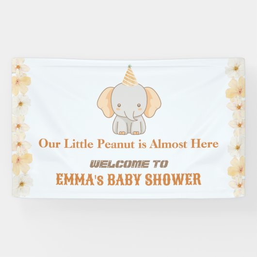 Droom van Kleine Pinda – Olifant Baby Shower Spandoek (Horizontaal)