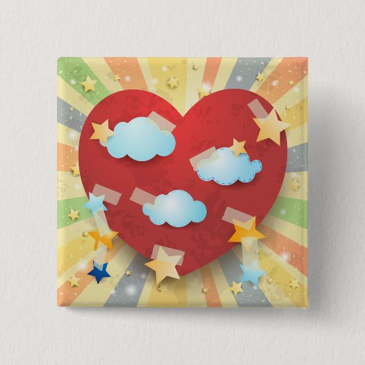droom van liefde vierkante button 5,1 cm (Voorkant)
