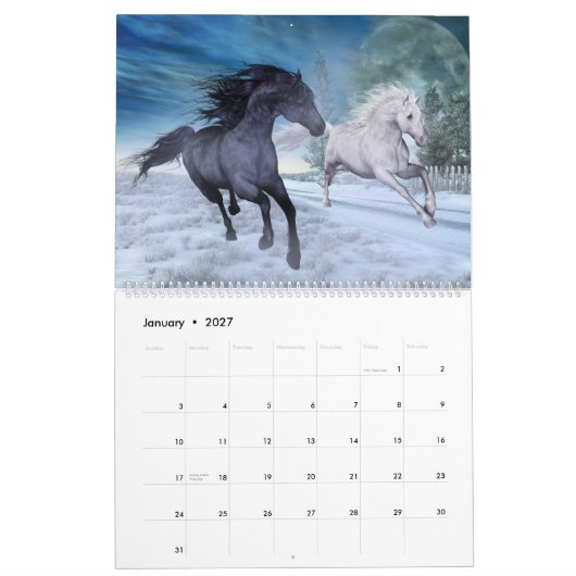 Droom van paarden op maat gedrukte kalender (Jan 2027)