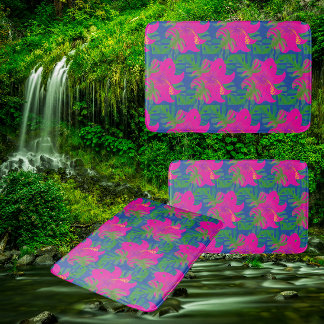 Droom van regenwoud Hibiscus Groen Blauw Heet Roze Badmat