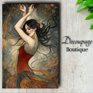Droom van Whimsical Waltz Art Nouveau in Roest en Tissuepapier
