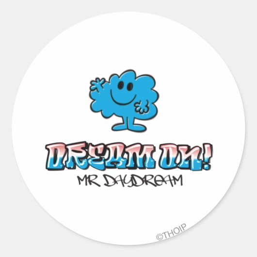 Droom verder met Mr Daydream Ronde Sticker (Voorkant)