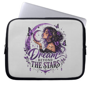 Droom voorbij de sterren Paarse Hemel Vrouw Laptop Sleeve