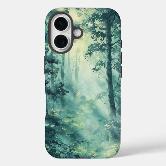 Droom Watercolor Mistige Bos Telefoonhoes Case-Mate iPhone Case (Achterkant)