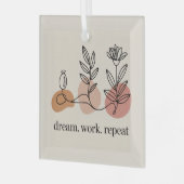 Droom. Werk. Herhaal Glas Ornament (Voorkant links)