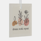 Droom. Werk. Herhaal Glas Ornament (Voorkant Rechts)