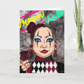 Droom Wild | Gotische Harlekijn Narrenmeisje   Kaart (Voorkant)