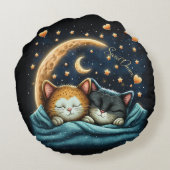 Droom Zoete Cute Design Kitten Rond Kussen (Achterkant)