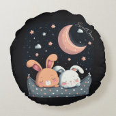 Droom Zoete Cute Design Konijn Rond Kussen (Achterkant)