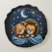 Droom Zoete Cute Design Leeuw Rond Kussen (Achterkant)