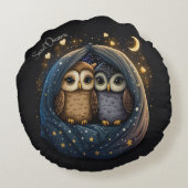 Droom Zoete Cute Ontwerp Uil Rond Kussen (Achterkant)