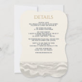 Droomachtig Blauw Strand met Details Bruiloft Uitn Kaart (Achterkant)