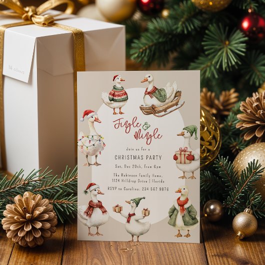 Droomachtig Ganzen Kerstfeest Kaart