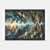 Droomachtig meisje geconfronteerd met zichzelf in  inpakpapier vel (Voorkant 3)