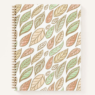 Droomachtig Pastel Blad Drift Patroon Notitieboek