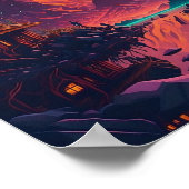 Droomachtig psychedelisch landschap, ai. Gegeneree Poster (Hoek)