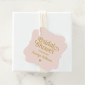 Droomachtig Roze Gouden Hart Script Bruiloftsshowe Bedankjes Labels (In situ)