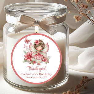 Droomachtig Schattig Blos Fee Bloemen Meisje Verja Ronde Sticker