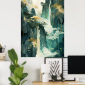 Droomachtig Surreal Ink Paintings Poster (Thuiskantoor)