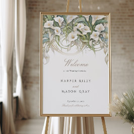 Droomachtig welkomstbord met Calla-lelies voor een