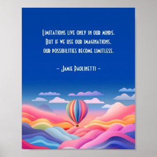 Droomachtige ballon avontuur met Quote Poster