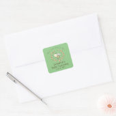 Droomachtige Bij Krans Baby Shower  Vierkante Sticker (Envelop)