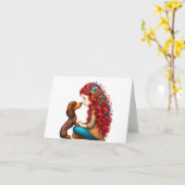 Droomachtige Daslook Puppy Liefde Kaart (Gele Bloem)