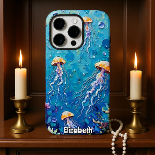 Droomachtige diepten: Jellyfish Fantasy iPhone 16 Pro Hoesje