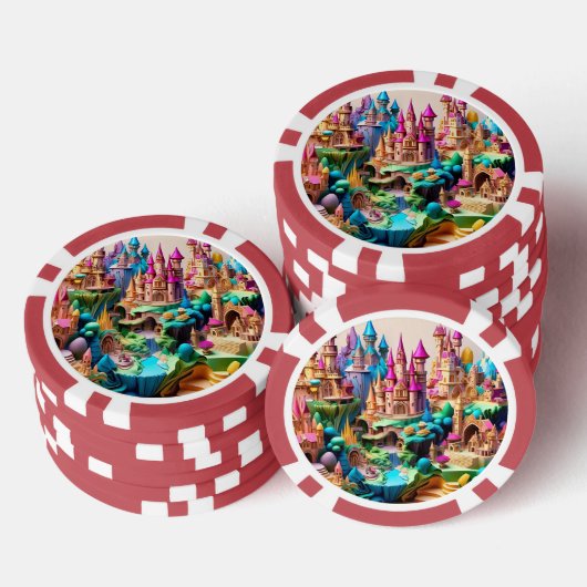 Droomachtige fantasiewerelden poker chips (Opstapeling)