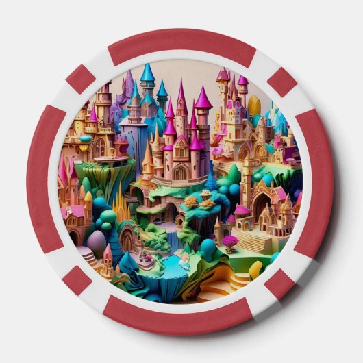 Droomachtige fantasiewerelden poker chips (Achterkant)