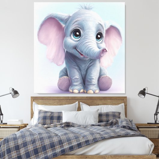 Droomachtige Ghibli-geïnspireerde kunstprint van e Canvas Afdruk (Insitu (Slaapkamer))