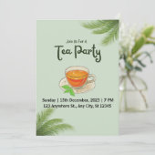 Droomachtige Groene Thee Party Uitnodigingen (Staand voorkant)