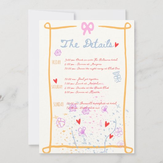 Droomachtige handgetekende details voor vrijgezell kaart (Voorkant)