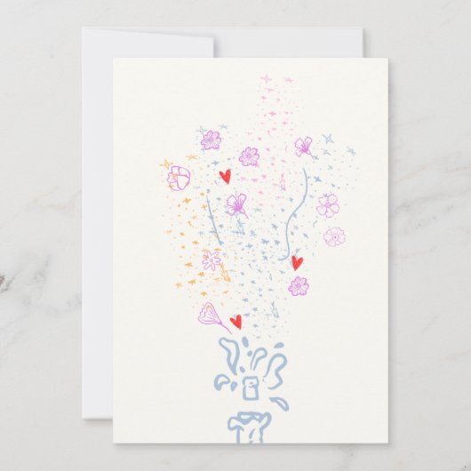 Droomachtige handgetekende details voor vrijgezell kaart (Achterkant)