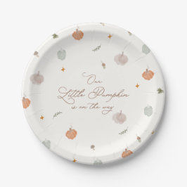 Droomachtige Herfst Kleine Pompoen Baby Shower Papieren Bordje