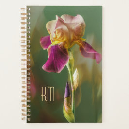 Droomachtige Iris Bloemige fotokunst met monogram  Planner