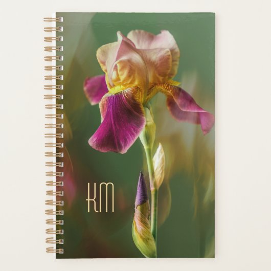 Droomachtige Iris Bloemige fotokunst met monogram Planner (Voorkant)