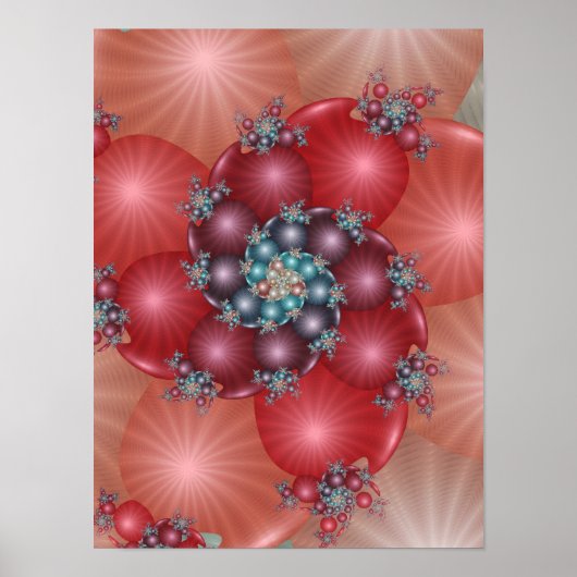 Droomachtige Koraal Fractal Poster (Voorkant)