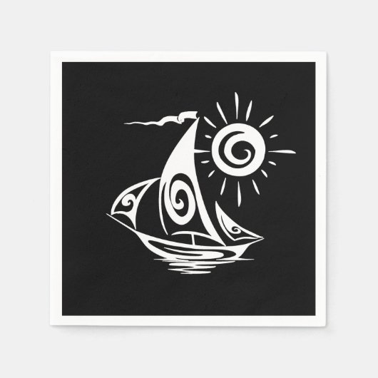 Droomachtige luie zeilboot servet (Voorkant)