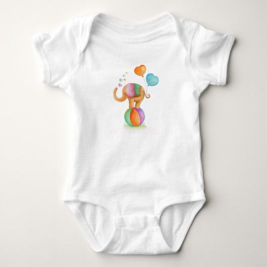 Droomachtige olifant dier circus waterverf romper (Voorkant)
