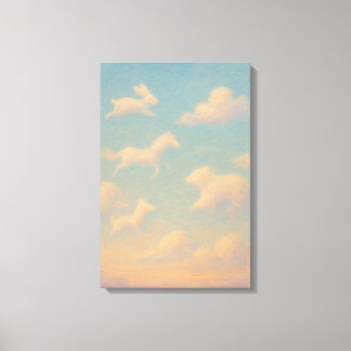 Droomachtige Pastel Dier Wolken Canvas Afdruk