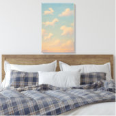 Droomachtige Pastel Dierenwolken Canvas Afdruk (Insitu (Slaapkamer))