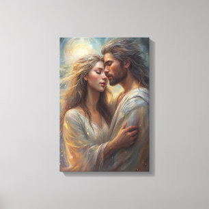 Droomachtige romantische olie van etherische gelie canvas afdruk