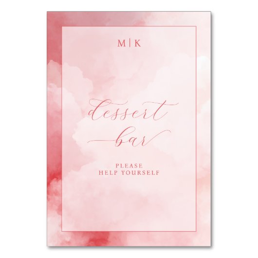 Droomachtige Roze Dessertbar Kaart (Voorkant)
