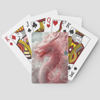 Droomachtige Roze Draak Tussen Wolken Pokerkaarten