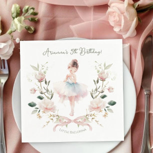 Droomachtige Roze Strik & Waterverf Ballerina Verj Servet