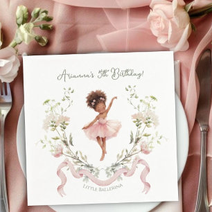 Droomachtige Roze Strik & Waterverf Ballerina Verj Servet