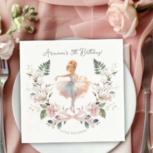Droomachtige Roze Strik & Waterverf Ballerina Verj Servet