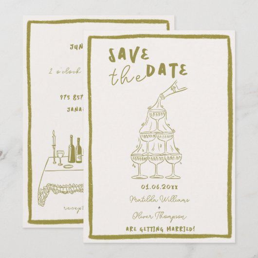 Droomachtige Save The Date Uitnodiging (Voorkant / Achterkant)