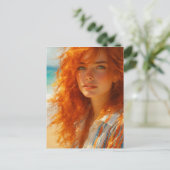 Droomachtige schoonheid - boeiend strandportret briefkaart (Staand voorkant)